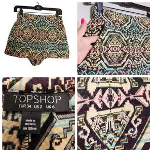 Topshop boho textured shorts